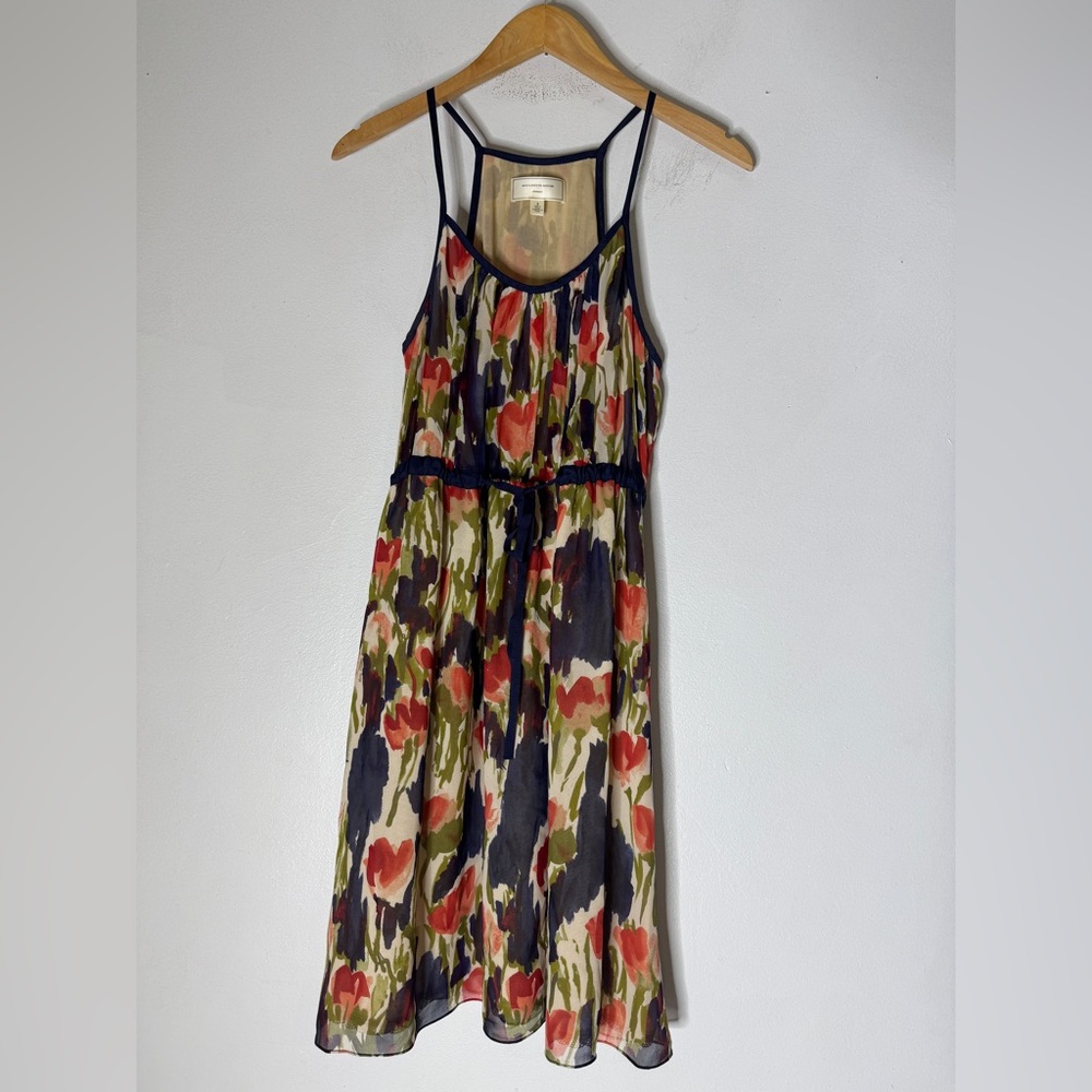 Moulinette Soeurs 100% Silk Floral Dress Anthropologie Multicolor Size 2‎